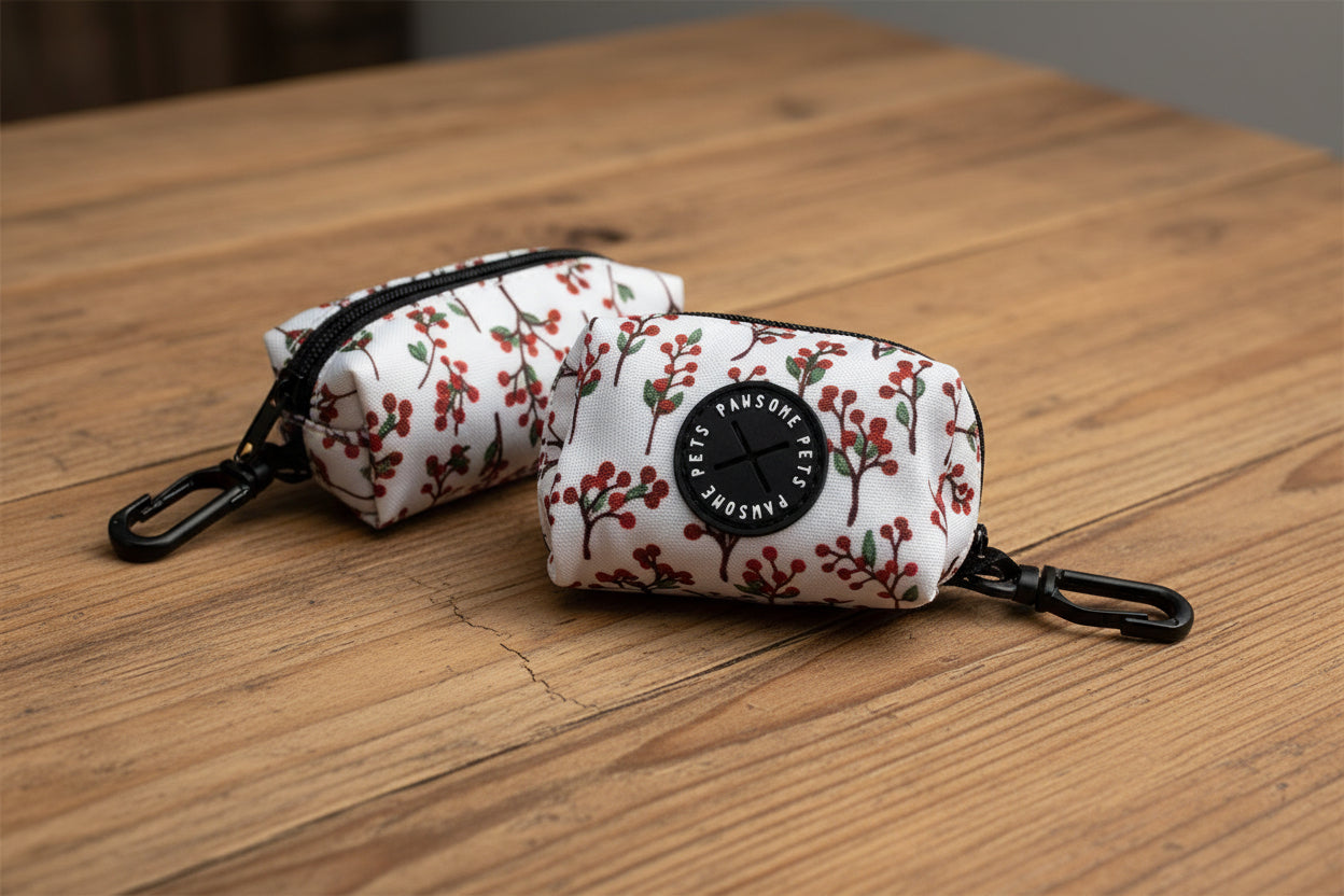 WASTE BAG HOLDER-RED FLORAL