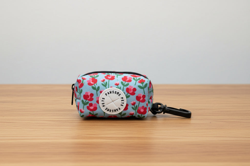 WASTE BAG HOLDER-RED FLORAL