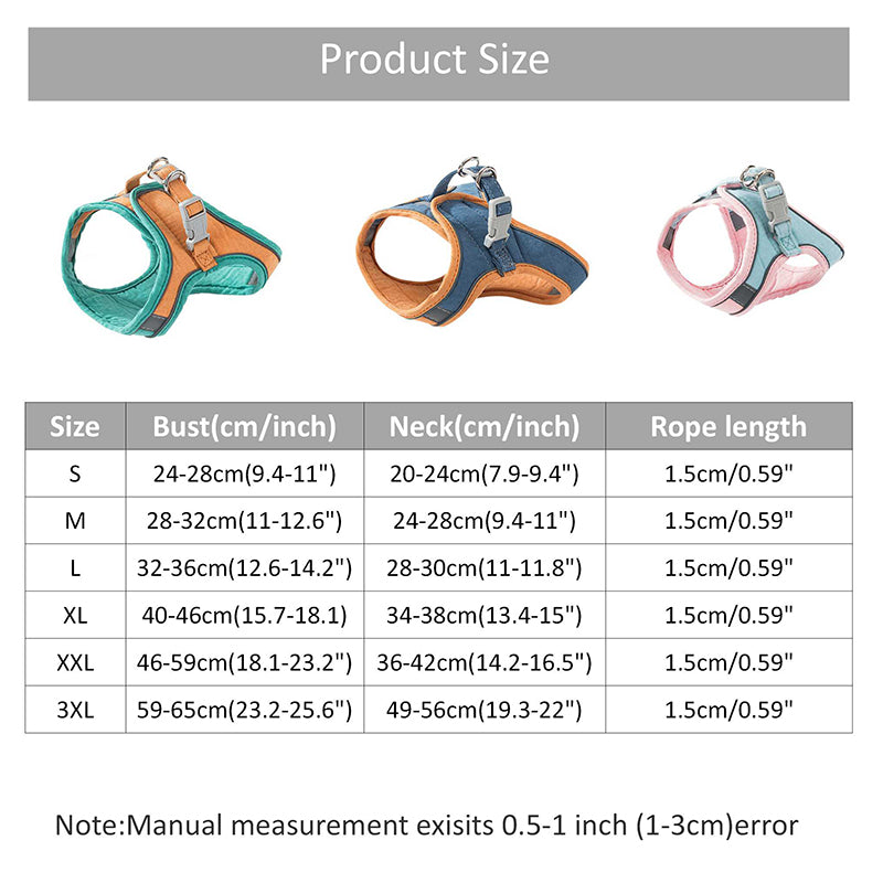 Reflective and Adjustable Cat Harness With Leash Set